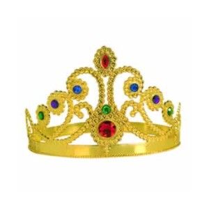 Plastic Gold Jeweled Queens Tiaras