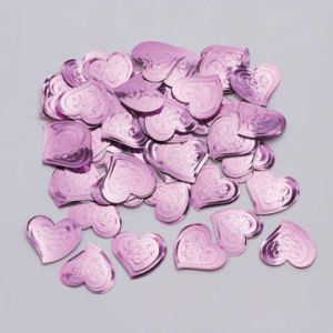 Pink Hearts Embossed Confetti