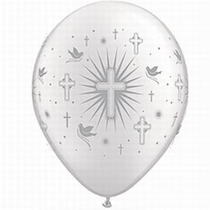 Cross and Doves Qualatex Balloons