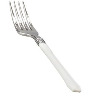 Reflections Duet Elegant Forks White Handle