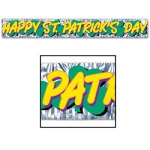 Metallic Happy St Patrick's Day Fringe Banner