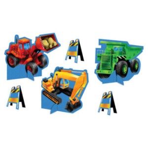 Under Construction Paper Stand -Up Centerpiece Set