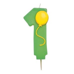 Numeral Candles w/Balloon #1