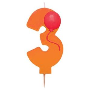 Numeral Candles w/Balloon #3