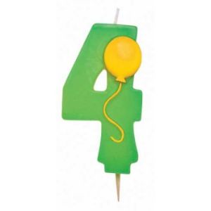Numeral Candles w/Balloon #4