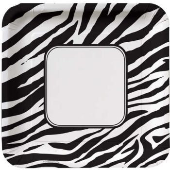 Animal Print Zebra 9inch Plates