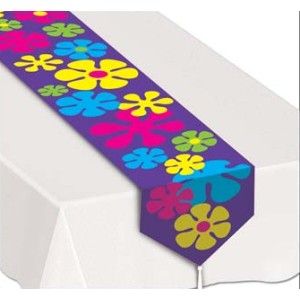 Retro Flowers Paper Table Runner