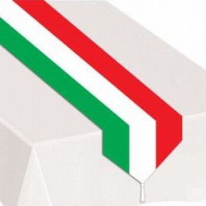 Red, White & Green Paper Table Runner