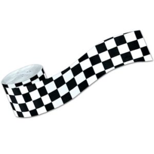 Black & White Check Crepe Streamer