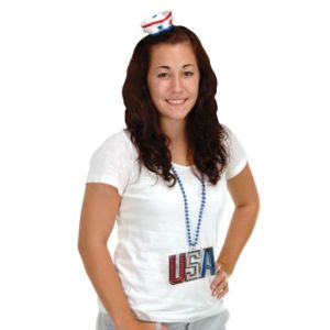 Patriotic Sailer Hat Hair Clip