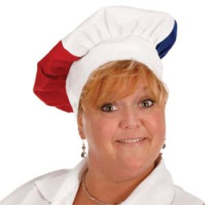 Patriotic Red, White and Blue Fabric Chef's Hat