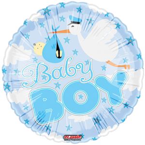 Baby Boy Stork Foil Balloon