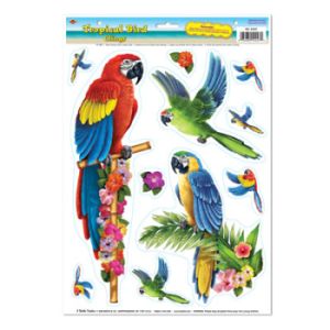 Tropical Birds Window Clings