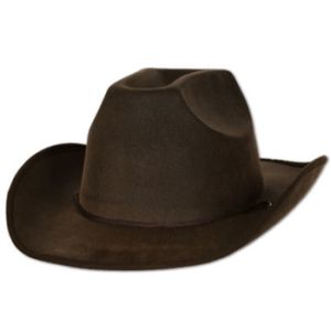 Faux Brown Leather Western Hat