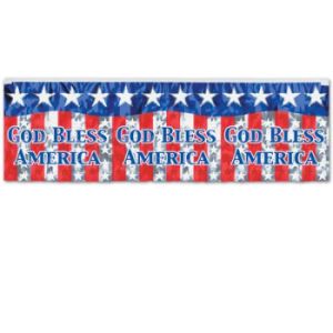 Metallic God Bless America Fringe Banner