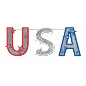 Glittered USA Streamer