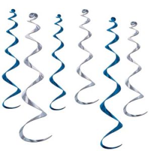 Twirly Whirlys, Blue & Silver