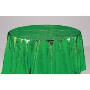 Metallic Green Round Table Cover
