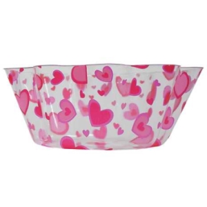 Valentine Heart Toss 8-inch Bowl Clear Fluted Bowl
