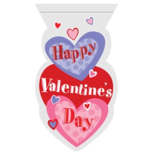 Hearts Cello Bags w/Zipper Seal