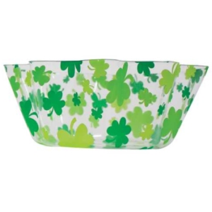 Shamrocks 8-inch Bowl Clear Fluted Bowl