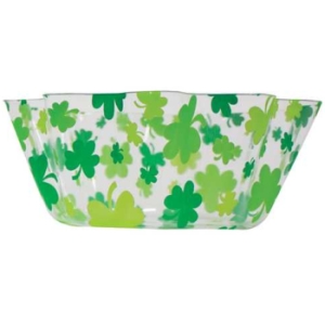 Shamrocks 10-inch Bowl Clear Fluted Bowl