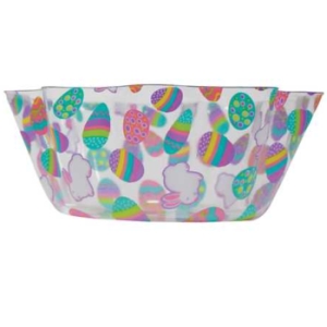Easter Eggs & Bunnies Clear 8-inch Bowl