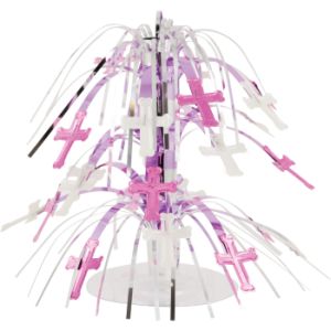 Pink & Silver Crosses Mini Cascade Centerpiece