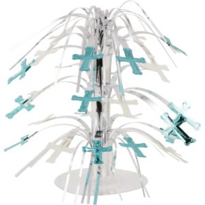 Blue & Silver Crosses Mini Cascade Centerpiece