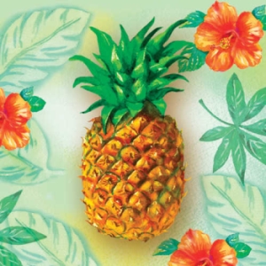 Pineapple Punch Pineapple 3-Ply Beverage Napkins