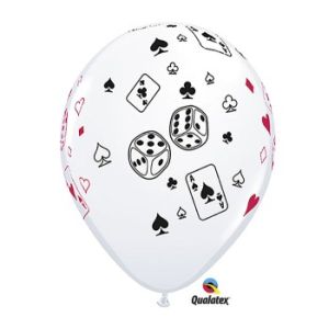 Cards & Dice 11-Inch Qualatex Balloons