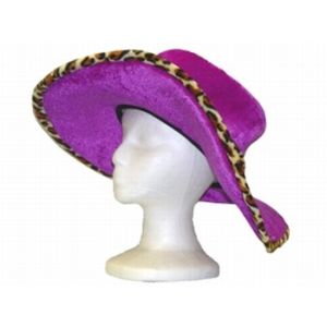 Purple Mardi Gras Leopard Border Hat
