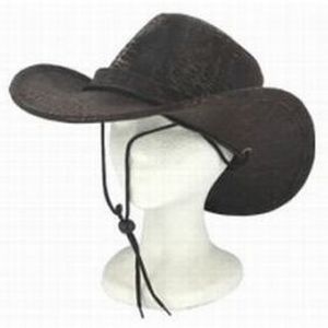 Brown Leatherette Cowboy Hat