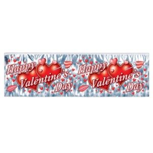 Metallic Happy Valentine's Day Fringe Banner