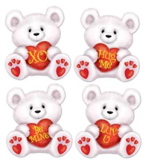 Mini Valentine Bear Cutouts