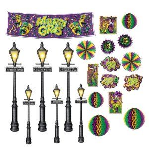 Mardi Gras Insta-Theme Decor & Street Light Props