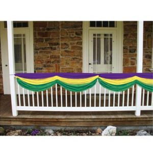 Mardi Gras Fabric Bunting w/Adjustable Drawstrings