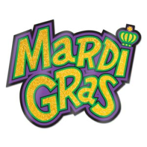 Glittered Mardi Gras Sign