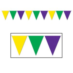 Golden Yellow, Green & Purple All-Weather Pennant Banner
