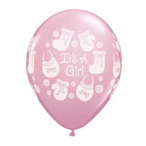 It's a Girl Buttons & Bows Qualatex Balloons