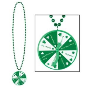 St. Patrick's Day Beads w/Spinner Medallion