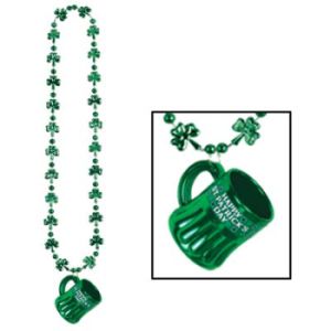 Shamrock Beads w/Happy St. Patrick's Day 1oz Mug Shot