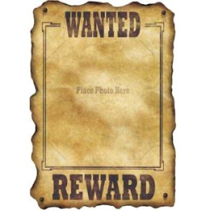 Western Wanted Poster Sign w/Photo Slot