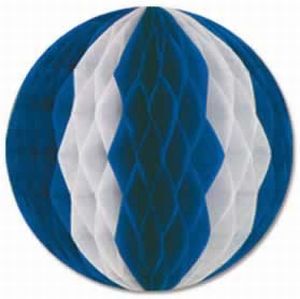 Tissue Ball 12-Inch, Blue-White