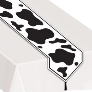 Cow Print Plastic Table Runner