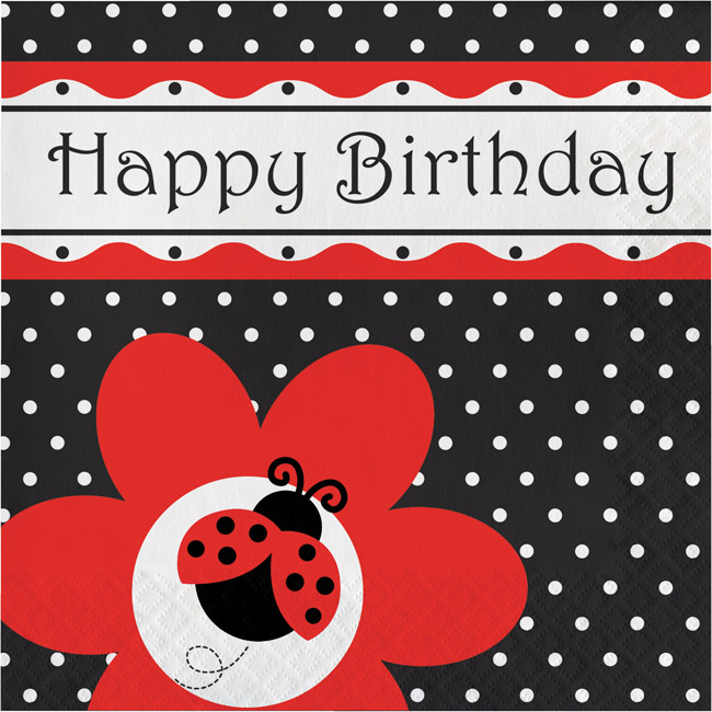 Ladybug Themed Birthday Party on Ladybug Fancy Happy Birthday 3 Ply Lunch Napkins  Ladybug Fancy