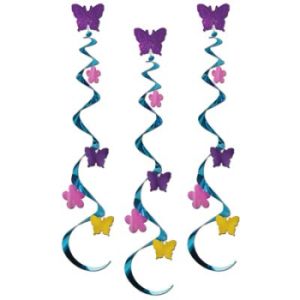 Butterfly & Flowers Hanging Whirls