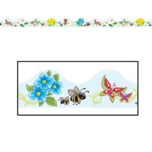 Butterfly & Flowers Border Trim