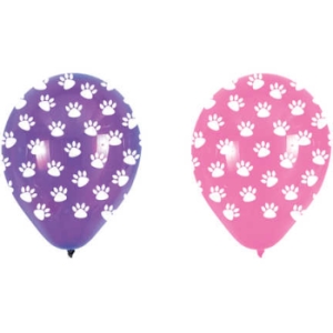 Kitten Paws Pink & Purple Latex Balloons