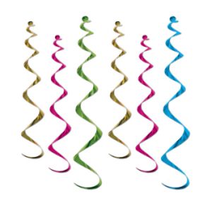 Twirly Whirlys, Lime Green, Turquoise & Gold